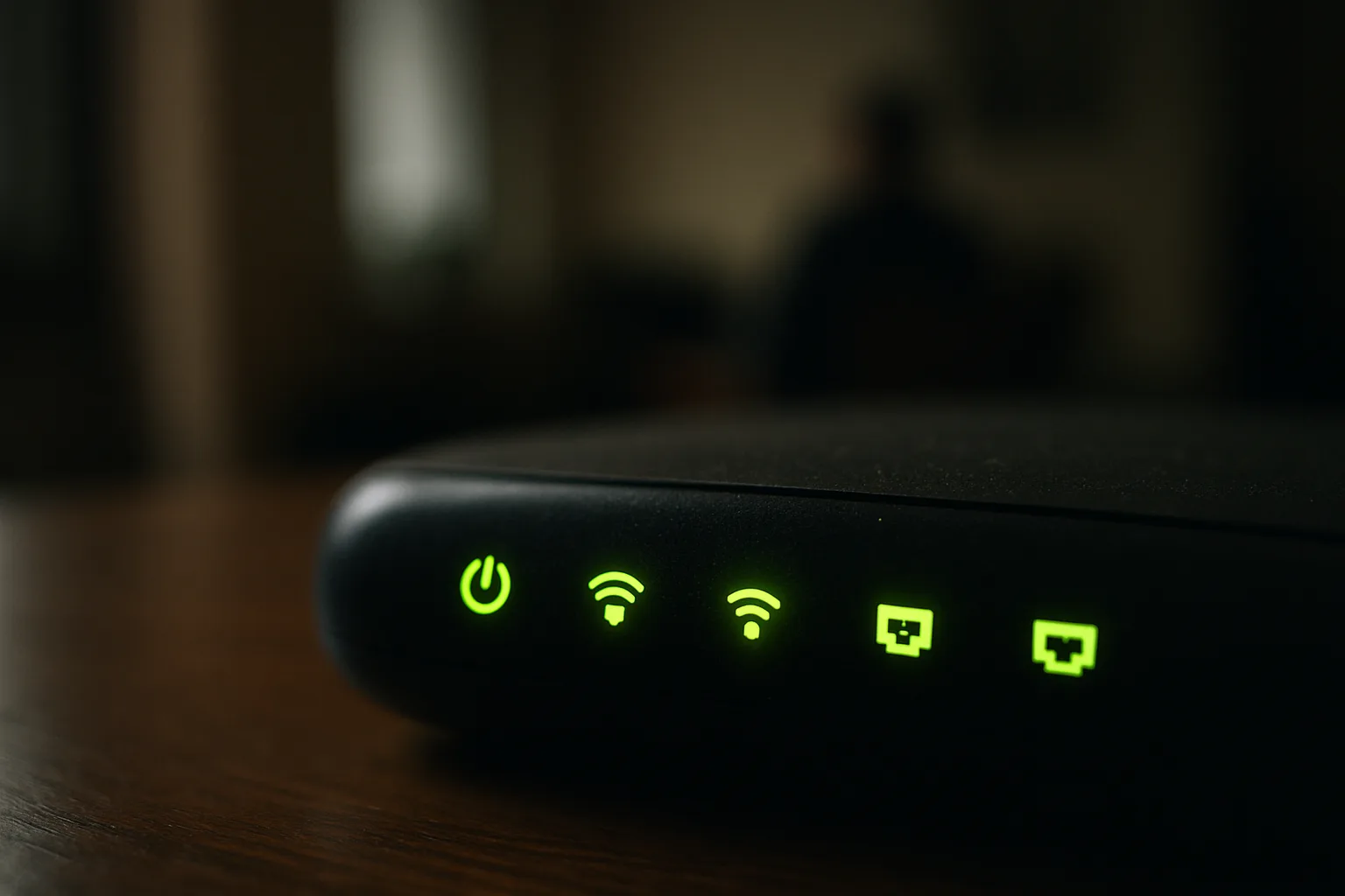 A speed test running mid-hallway, router two doors away